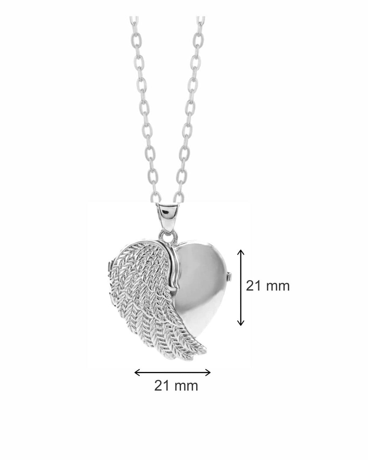 Loved Remembered Silver Angel Wing Locket Urn
