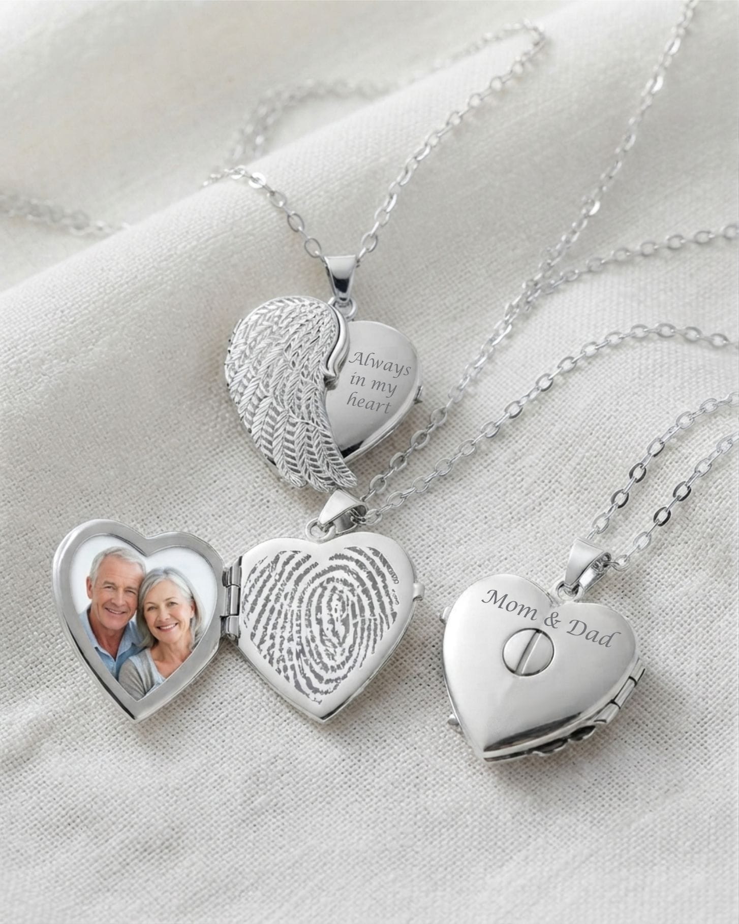 Loved Remembered Silver Angel Wing Locket Urn