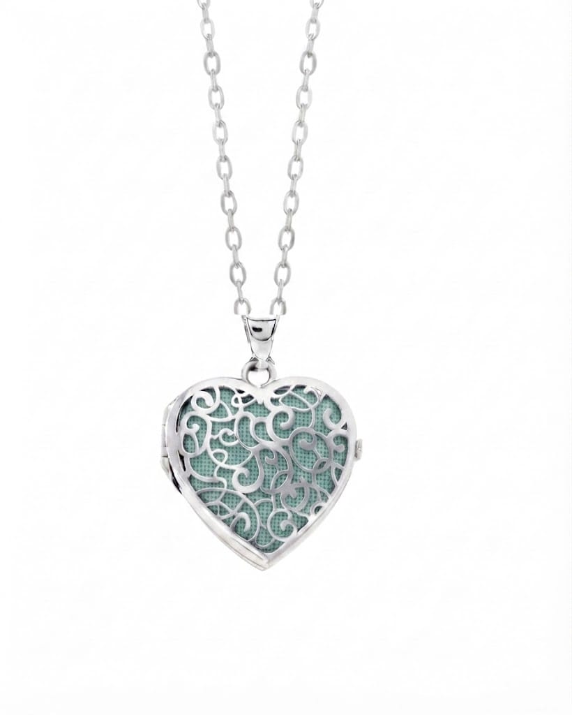 Loved Remembered Silver Filigree Heart Classic Locket