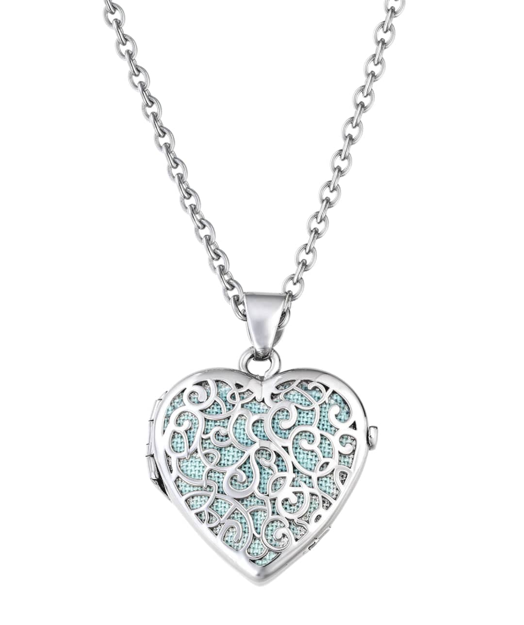 Loved Remembered Silver Filigree Heart Locket Urn