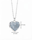 Loved Remembered Silver Filigree Heart Locket Urn