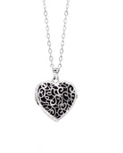 Loved Remembered Silver Filigree Heart Locket Urn
