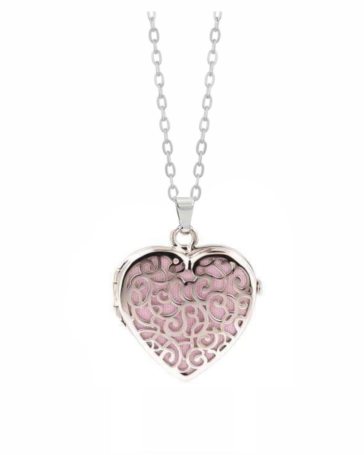 Loved Remembered Silver Filigree Heart Photo Print Locket