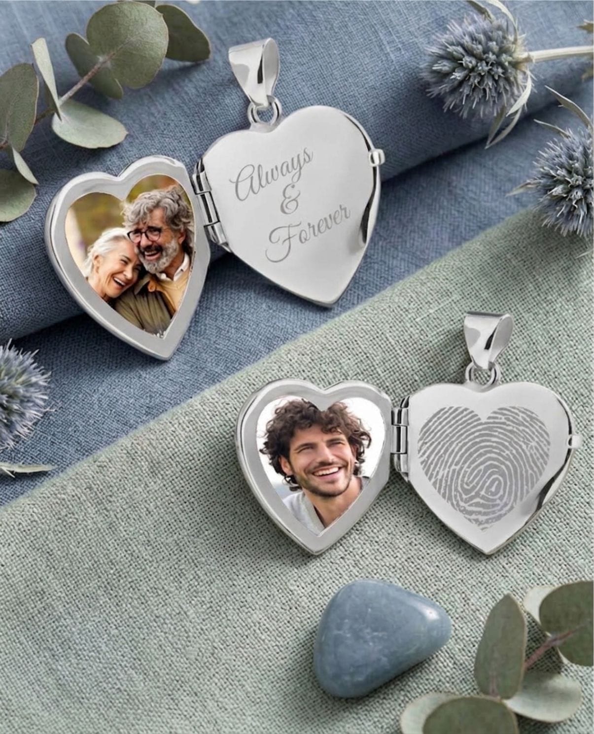 Loved Remembered Silver Filigree Heart Photo Print Locket