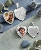 Loved Remembered Silver Filigree Heart Photo Print Locket