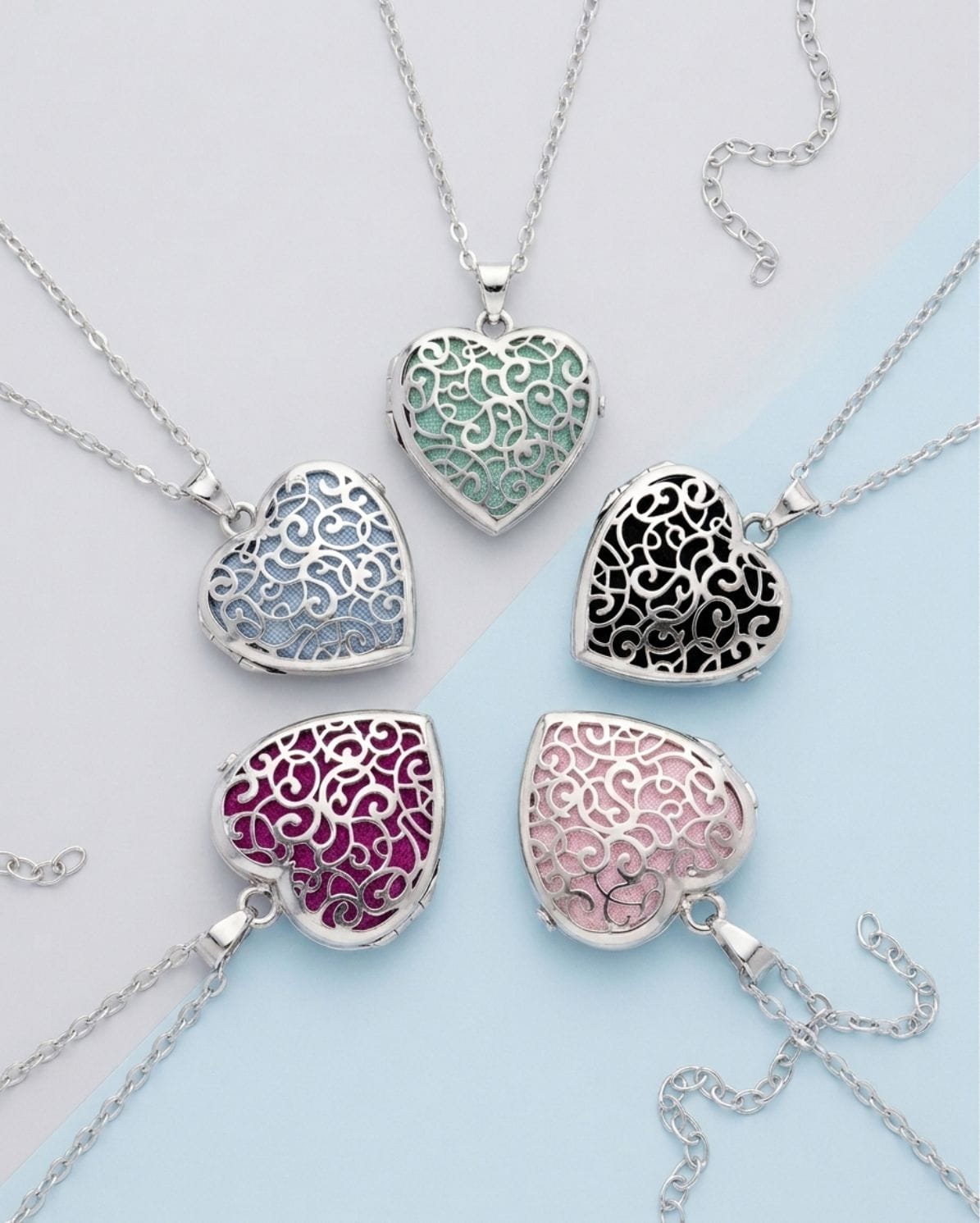 Loved Remembered Silver Filigree Heart Photo Print Locket
