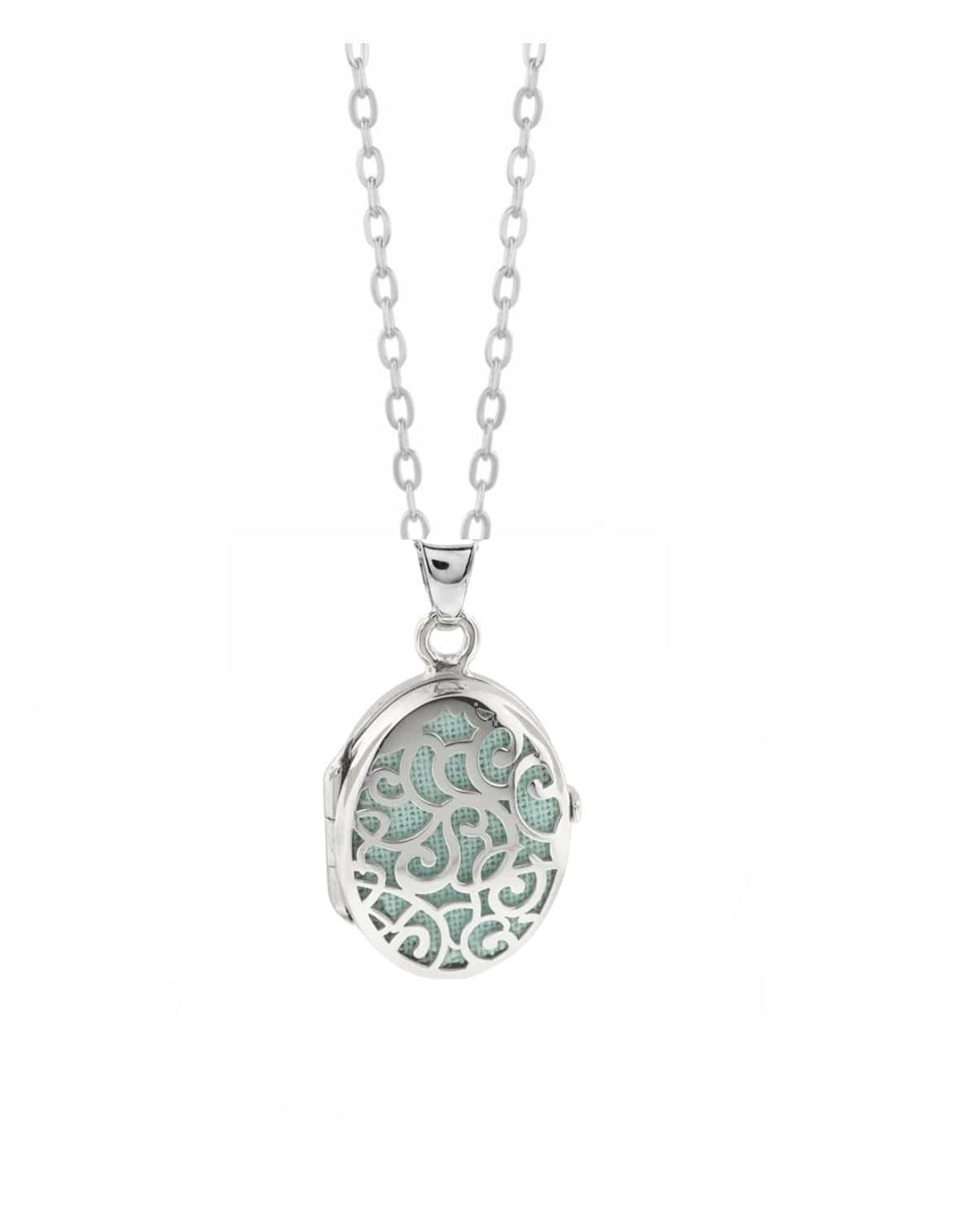 Loved Remembered Silver Filigree Oval Classic Locket