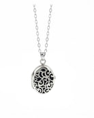 Loved Remembered Silver Filigree Oval Classic Locket