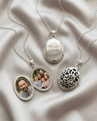 Loved Remembered Silver Filigree Oval Classic Locket
