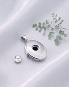 Loved Remembered Silver Filigree Oval Locket Urn