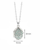 Loved Remembered Silver Filigree Oval Locket Urn