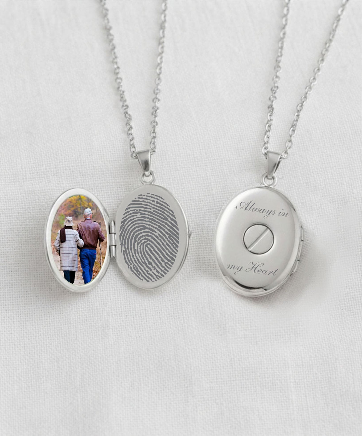 Loved Remembered Silver Filigree Oval Locket Urn