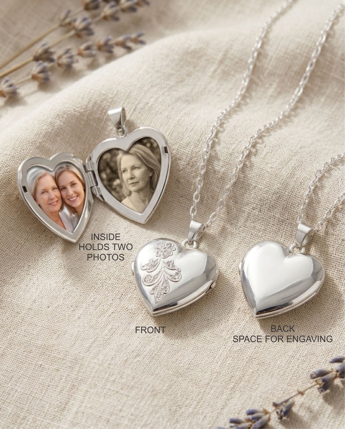 Loved Remembered Silver 'Forget Me Not' Classic Locket