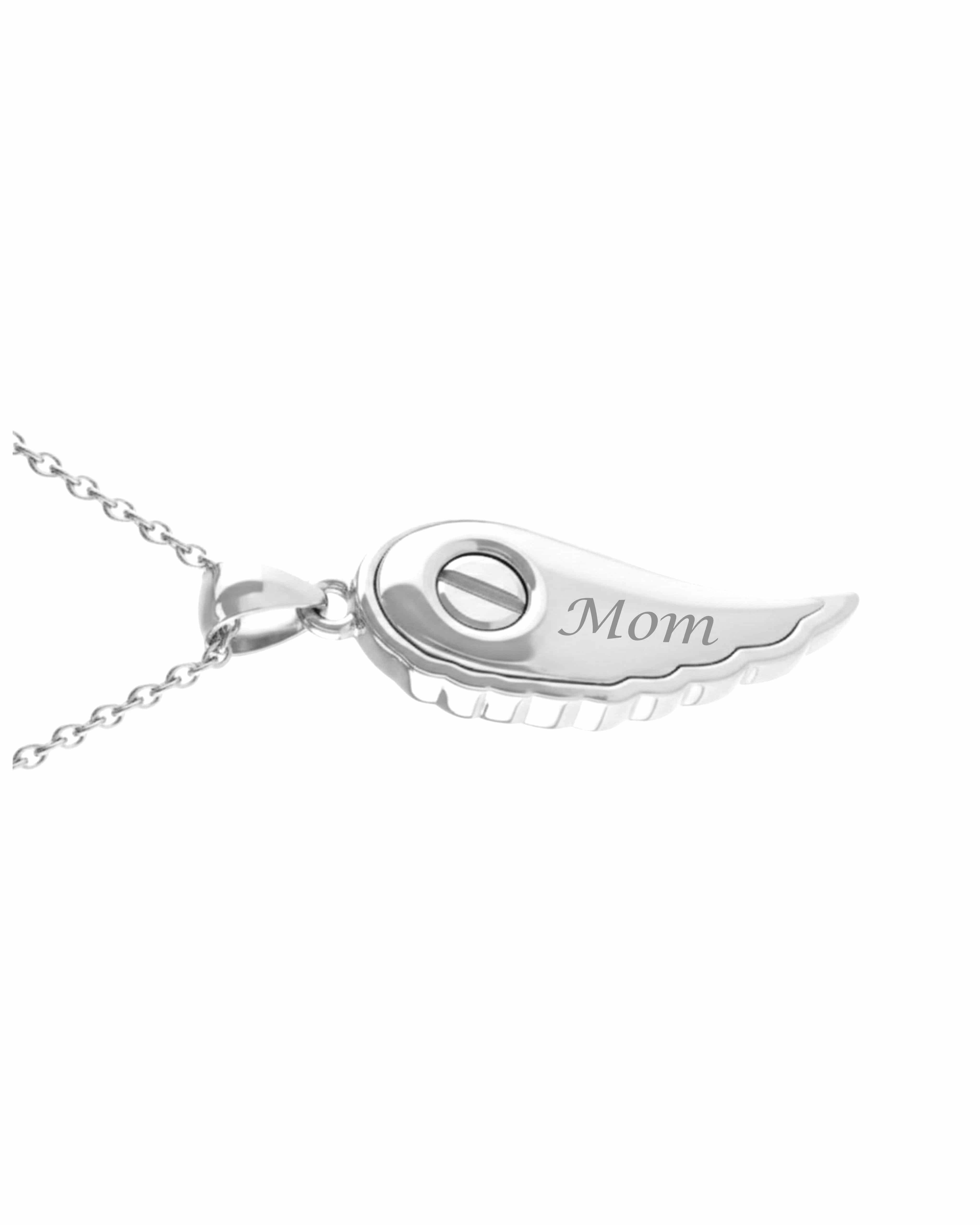 Loved Remembered Silver Guardian Angel Pendant Urn