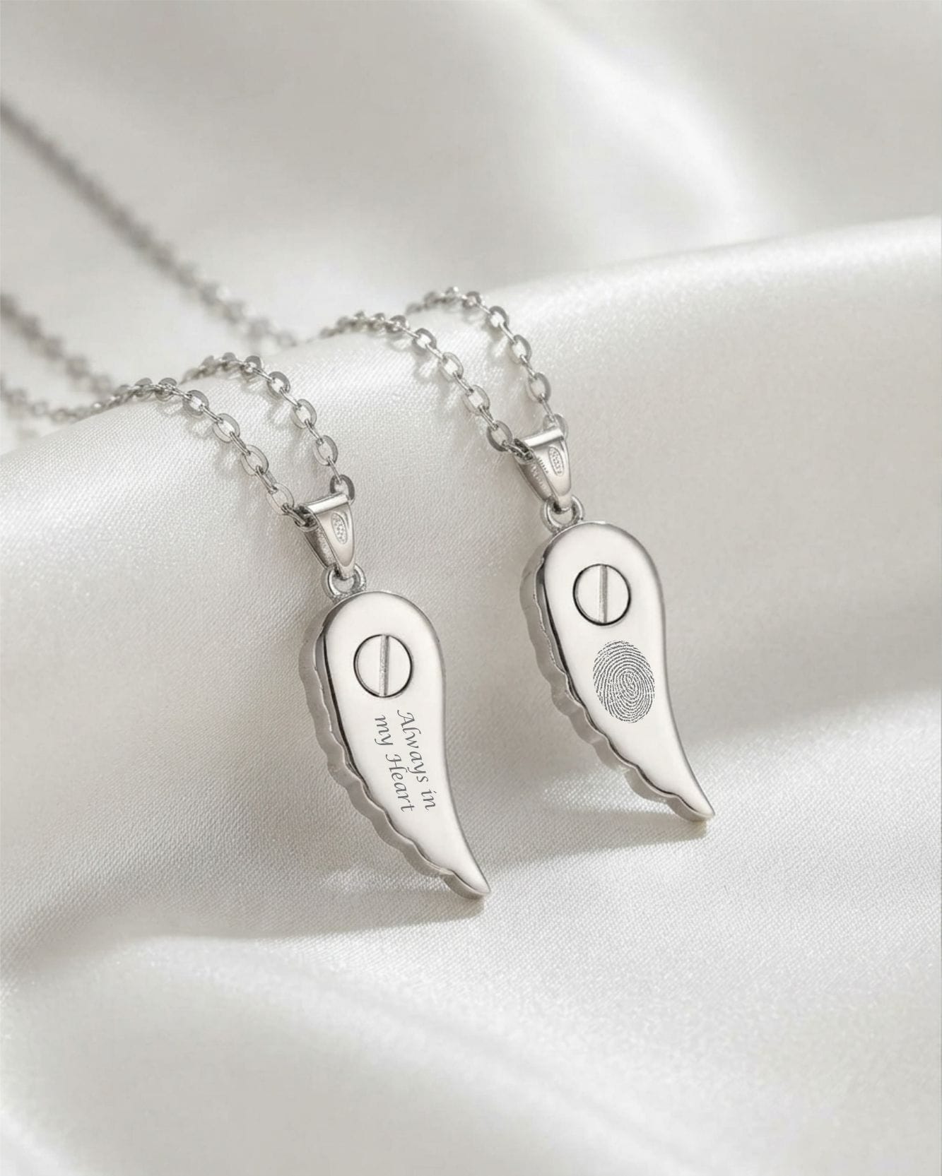 Loved Remembered Silver Guardian Angel Pendant Urn