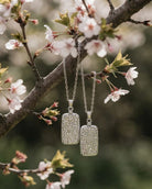 Loved Remembered Silver Hammered Rectangle Pendant Urn - Top Filling