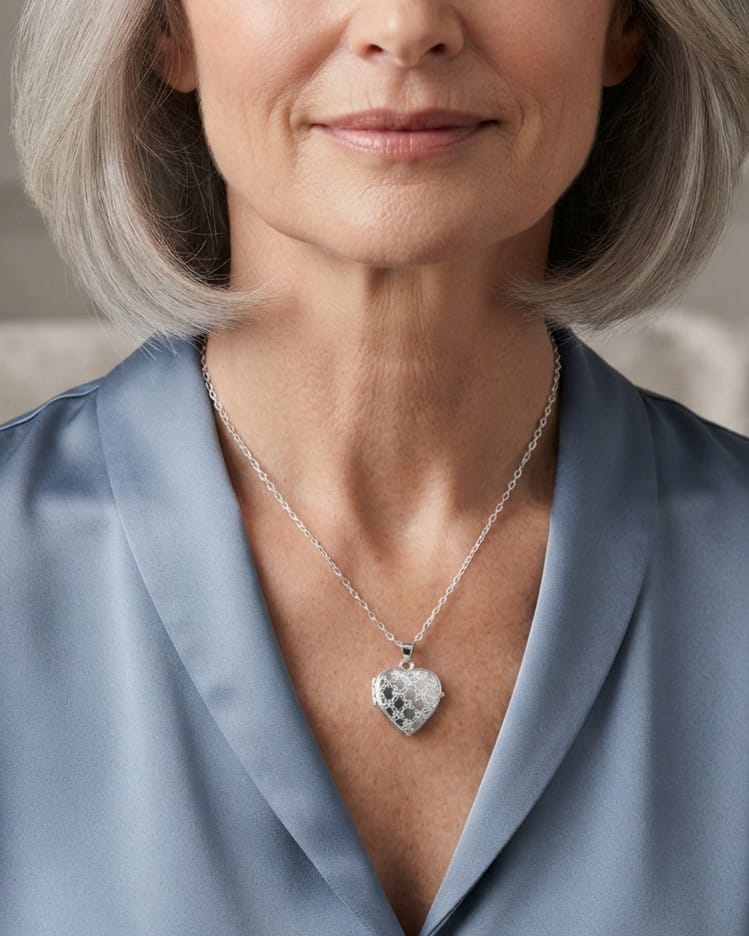 Loved Remembered Silver Heart Locket Urn - Diamond Cut