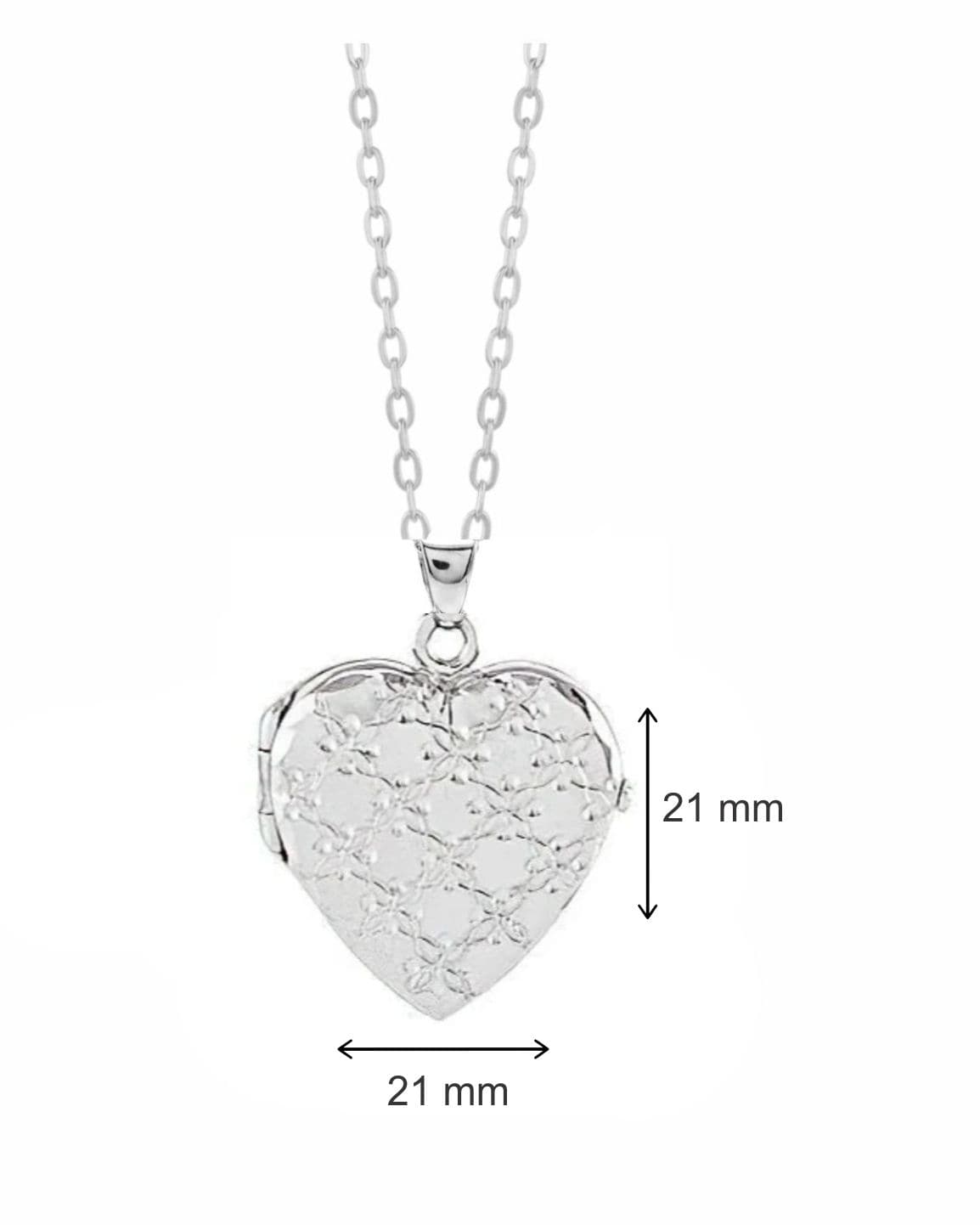 Loved Remembered Silver Heart Locket Urn - Diamond Cut