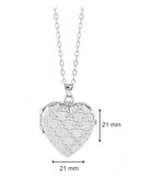 Loved Remembered Silver Heart Locket Urn - Diamond Cut