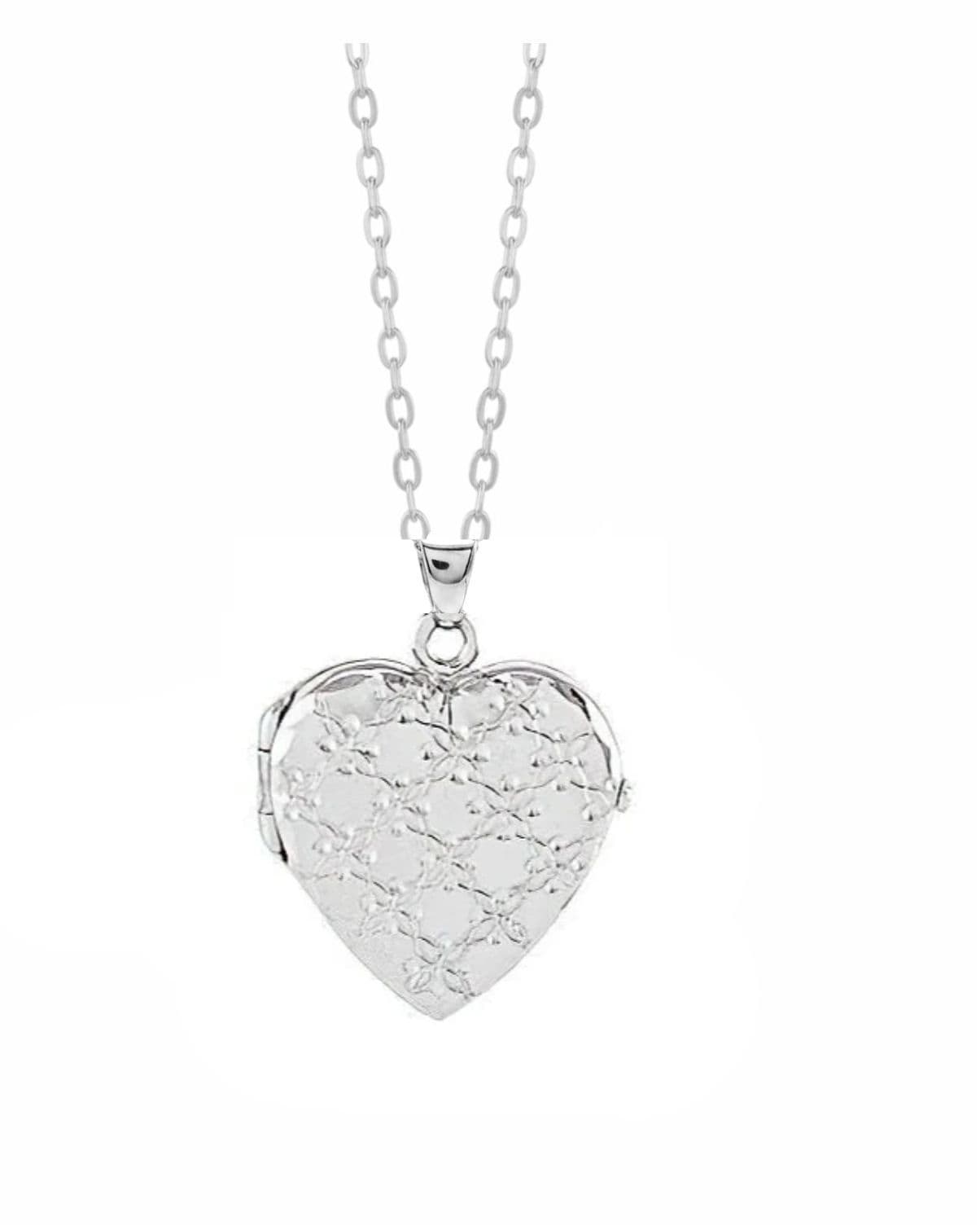 Loved Remembered Silver Heart Locket Urn - Diamond Cut