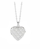Loved Remembered Silver Heart Locket Urn - Diamond Cut