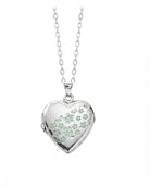 Loved Remembered Silver Heart Locket Urn - Flowers
