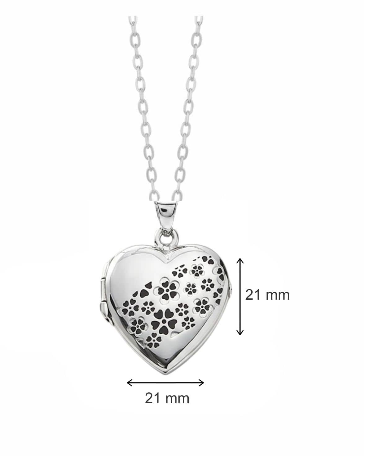 Loved Remembered Silver Heart Locket Urn - Flowers