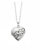 Loved Remembered Silver Heart Locket Urn - Flowers