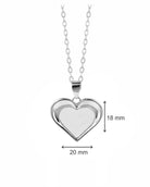 Loved Remembered Silver Heart Pendant - Fingerprint Engraving