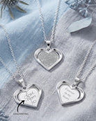 Loved Remembered Silver Heart Pendant - Fingerprint Engraving