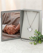 Loved Remembered Silver Heart Pendant - Fingerprint Engraving