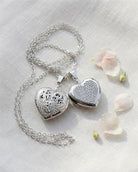 Loved Remembered Silver Heart Pendant Urn - Top Filling
