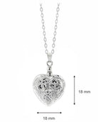 Loved Remembered Silver Heart Pendant Urn - Top Filling