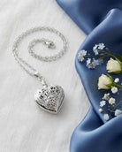 Loved Remembered Silver Heart Pendant Urn - Top Filling