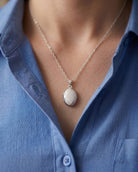 Loved Remembered Silver Oval Locket Urn - Diamond Cut