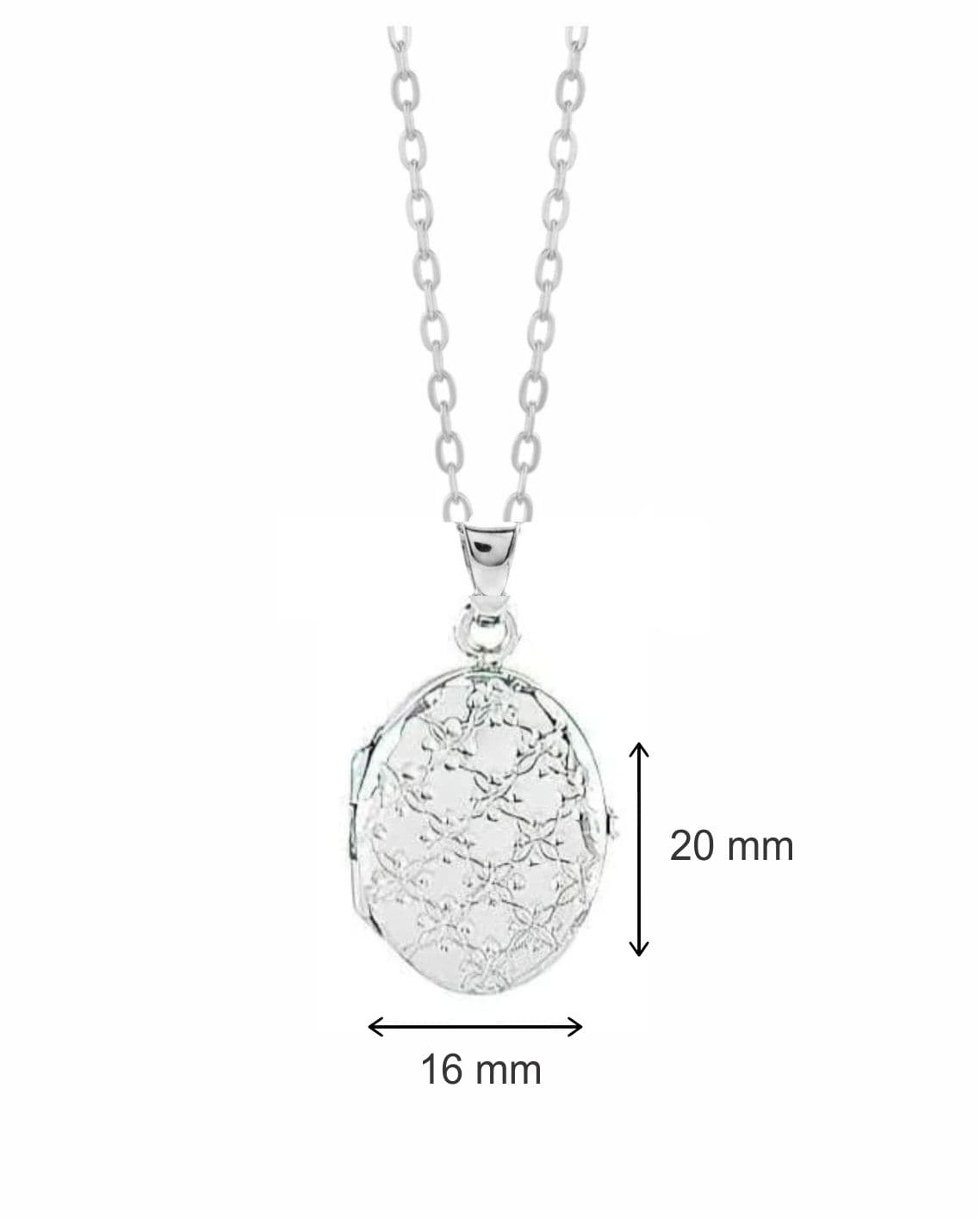 Loved Remembered Silver Oval Locket Urn - Diamond Cut
