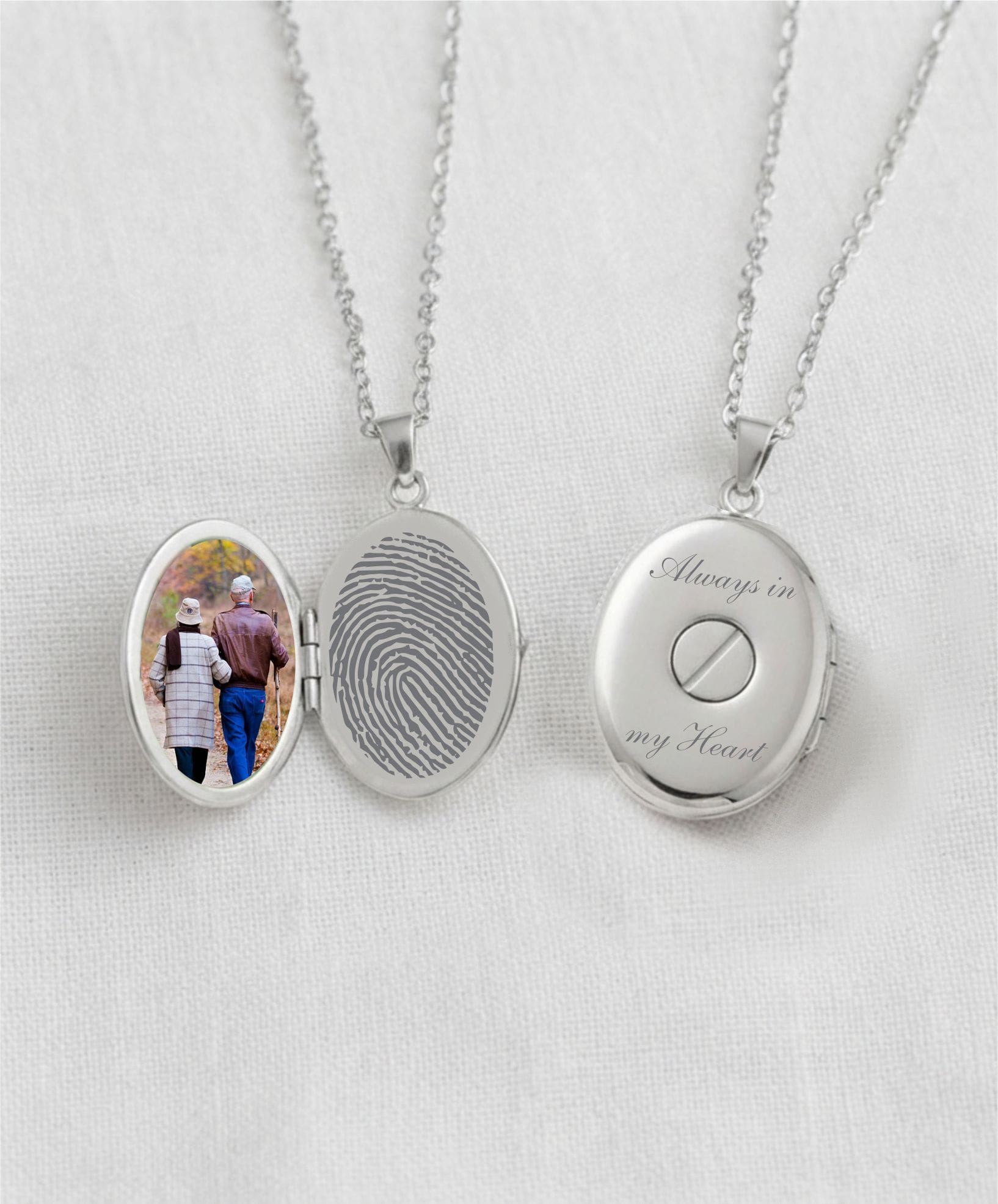 Loved Remembered Silver Oval Locket Urn - Diamond Cut