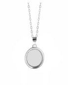Loved Remembered Silver Oval Pendant - Fingerprint Engraving