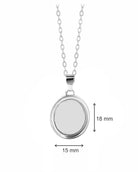 Loved Remembered Silver Oval Pendant - Fingerprint Engraving