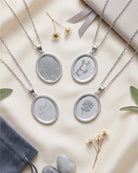 Loved Remembered Silver Oval Pendant - Fingerprint Engraving
