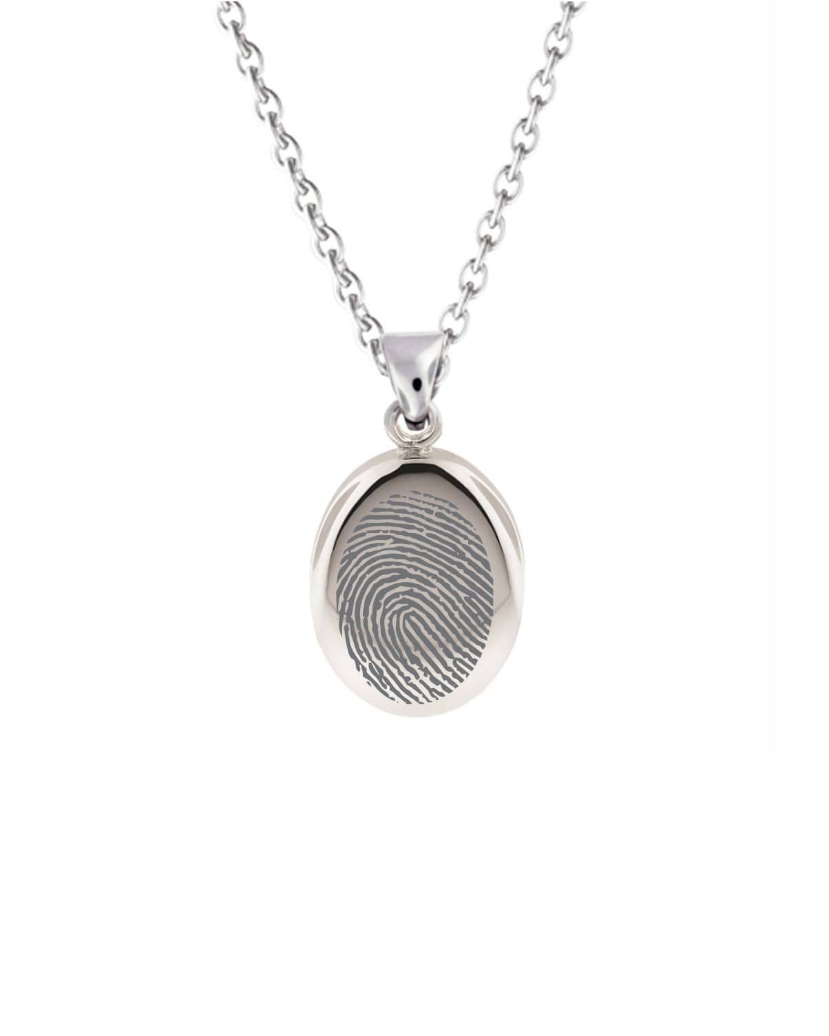 Loved Remembered Silver Oval Pendant Urn