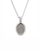Loved Remembered Silver Oval Pendant Urn
