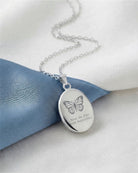 Loved Remembered Silver Oval Pendant Urn