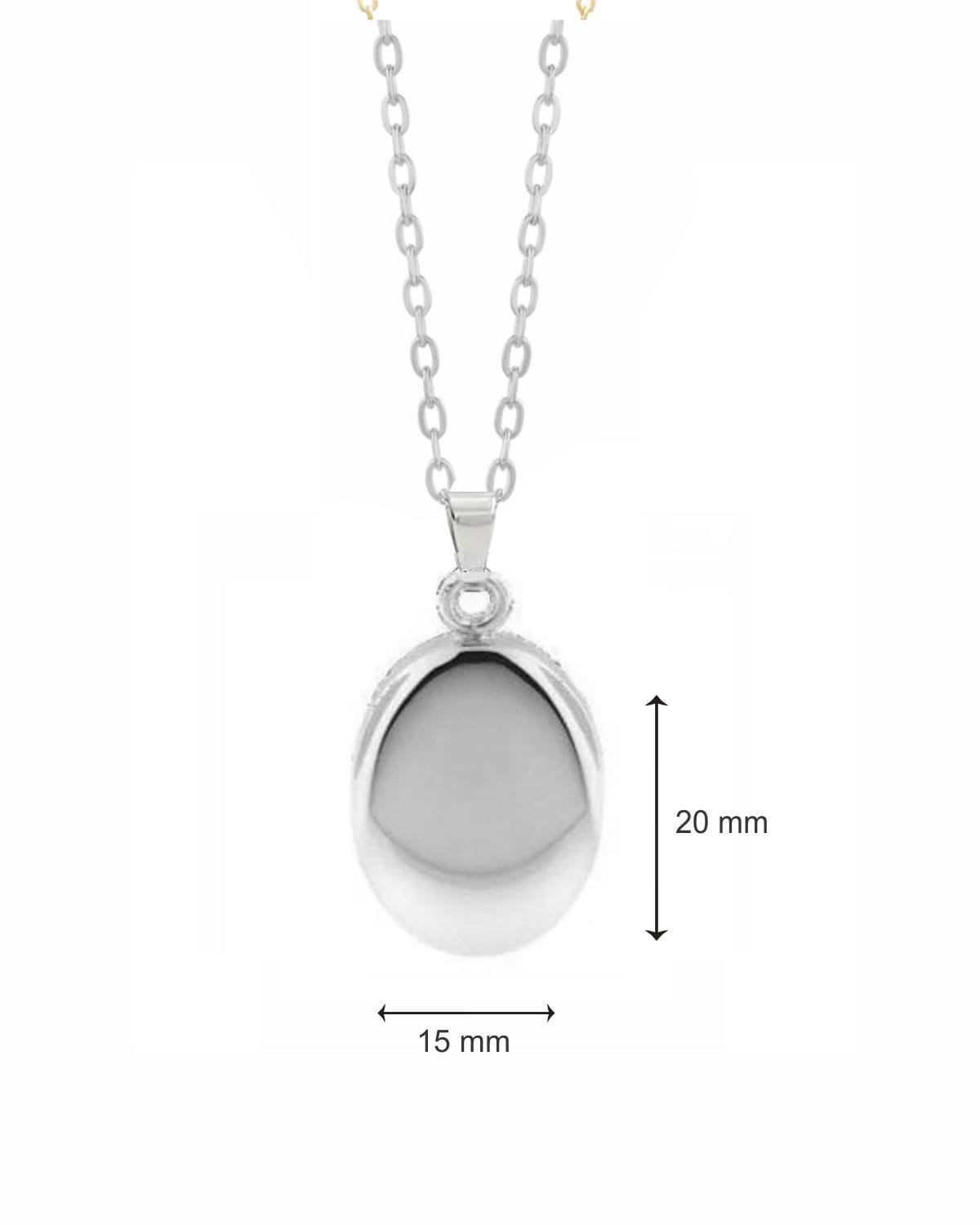 Loved Remembered Silver Oval Pendant Urn