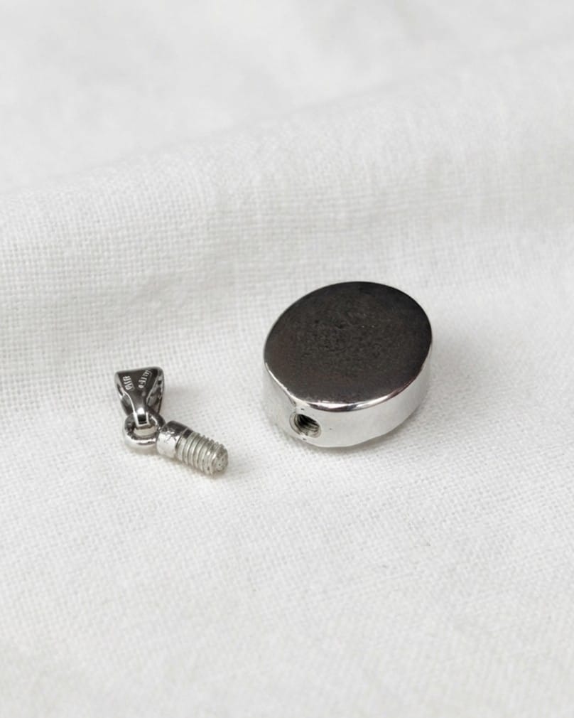 Loved Remembered Silver Oval Pendant Urn - Top Filling