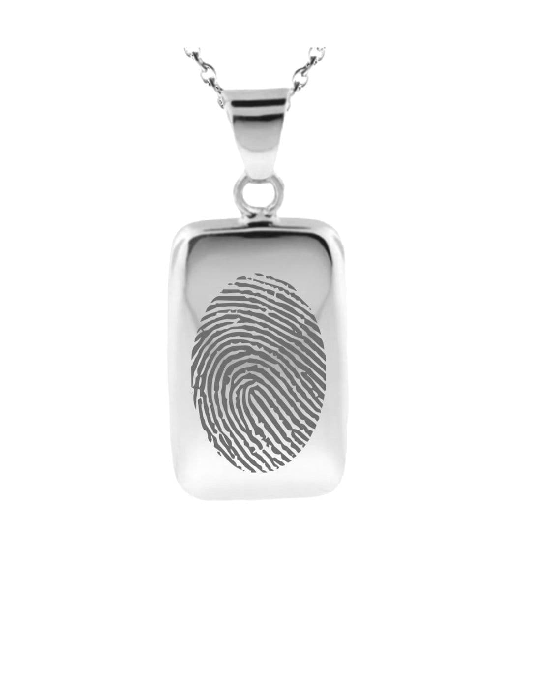 Loved Remembered Silver Rectangle Pendant Urn