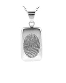Loved Remembered Silver Rectangle Pendant Urn