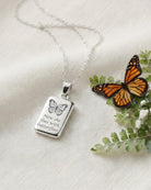 Loved Remembered Silver Rectangle Pendant Urn