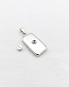 Loved Remembered Silver Rectangle Pendant Urn