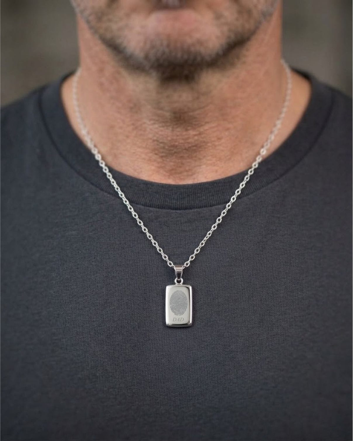 Loved Remembered Silver Rectangle Pendant Urn